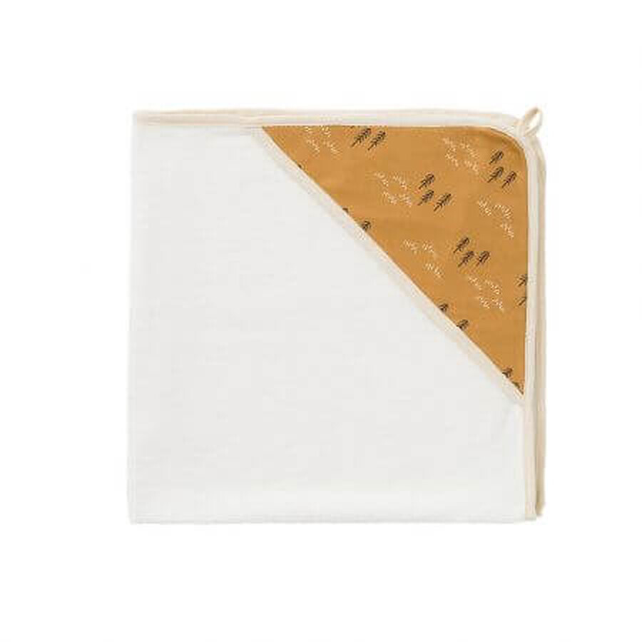 Toalla con capucha para bebé Woods Spruce Yellow, 75x75cm, Fresk