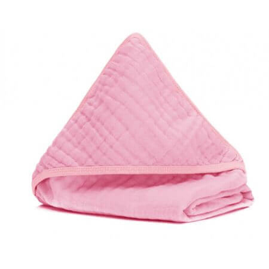 Buy Muslin folded towel with capison, 75x75 cm, Pink, Fillikid Muslin folded towel with capison, 75x75 cm, Pink, Fillikid
