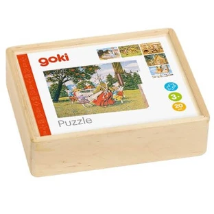 Wooden cube puzzle, +3 years, Childhood Stories, Goki