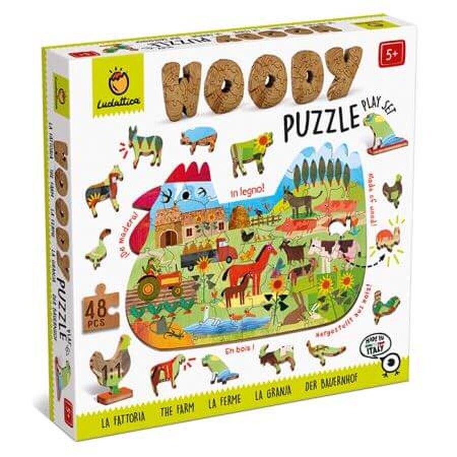 Houten puzzel Boerderij, 5 jaar+, Ludattica