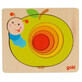 Puzzle de madera laminada, +2 a&#241;os, Oruga y Manzana, Goki