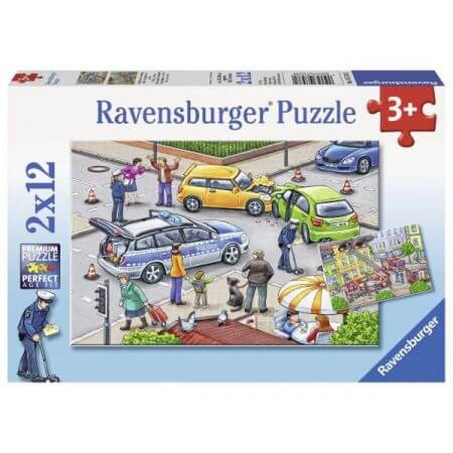 Police Squad Puzzle, 3 años+, 2 x 12 piezas, Ravensburger