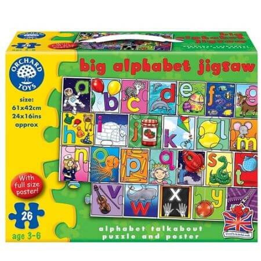 Puzzle géant au sol Apprendre l'alphabet, le verger