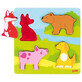 Touch and Discover Animals wooden tactile puzzle, +12 months, Goki