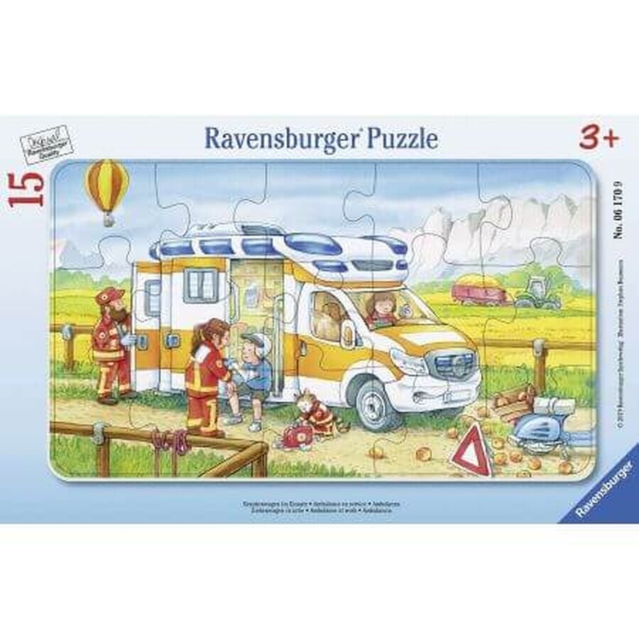 Frame jigsaw Ambulance, 15 pieces, Ravensburger