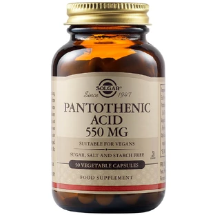 Ácido pantoténico Vitamina B5 550 mg, 50 cápsulas, Solgar