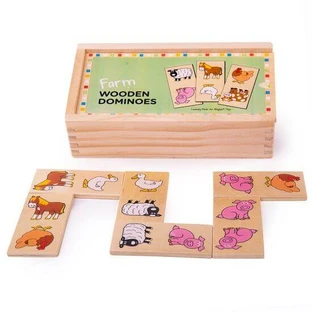 Juego de dominó infantil Granja, 1-5 años, BigJigs