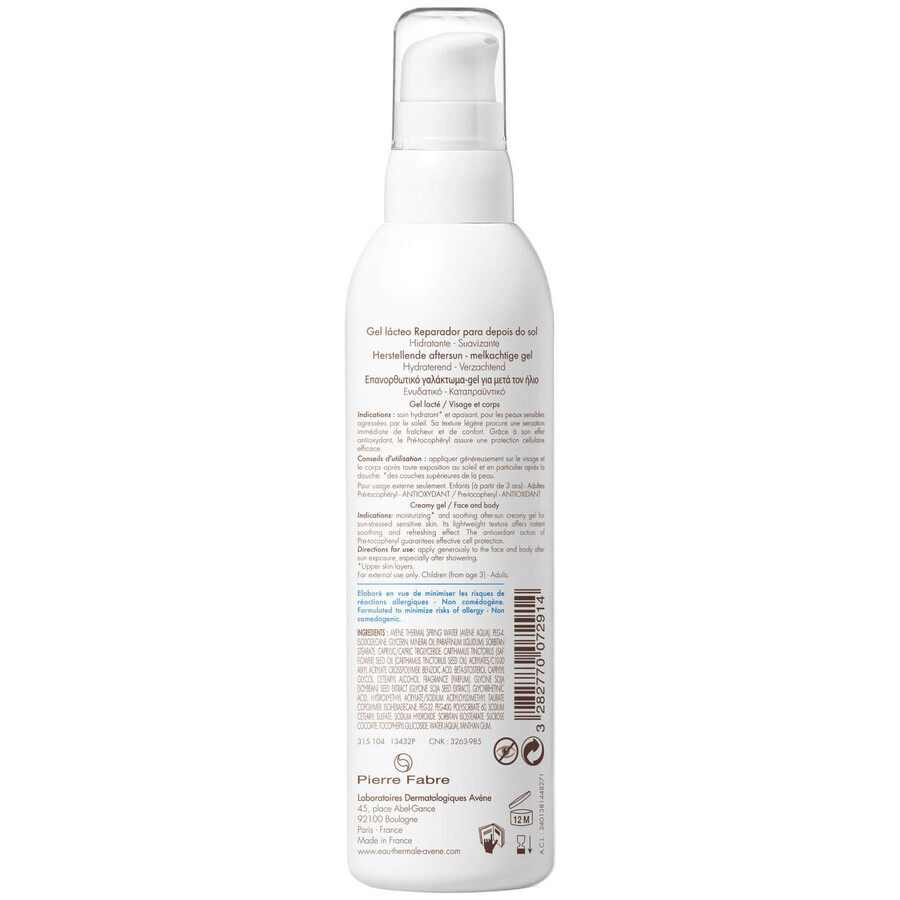 Herstellende gel na blootstelling aan de zon, 200 ml, Avene