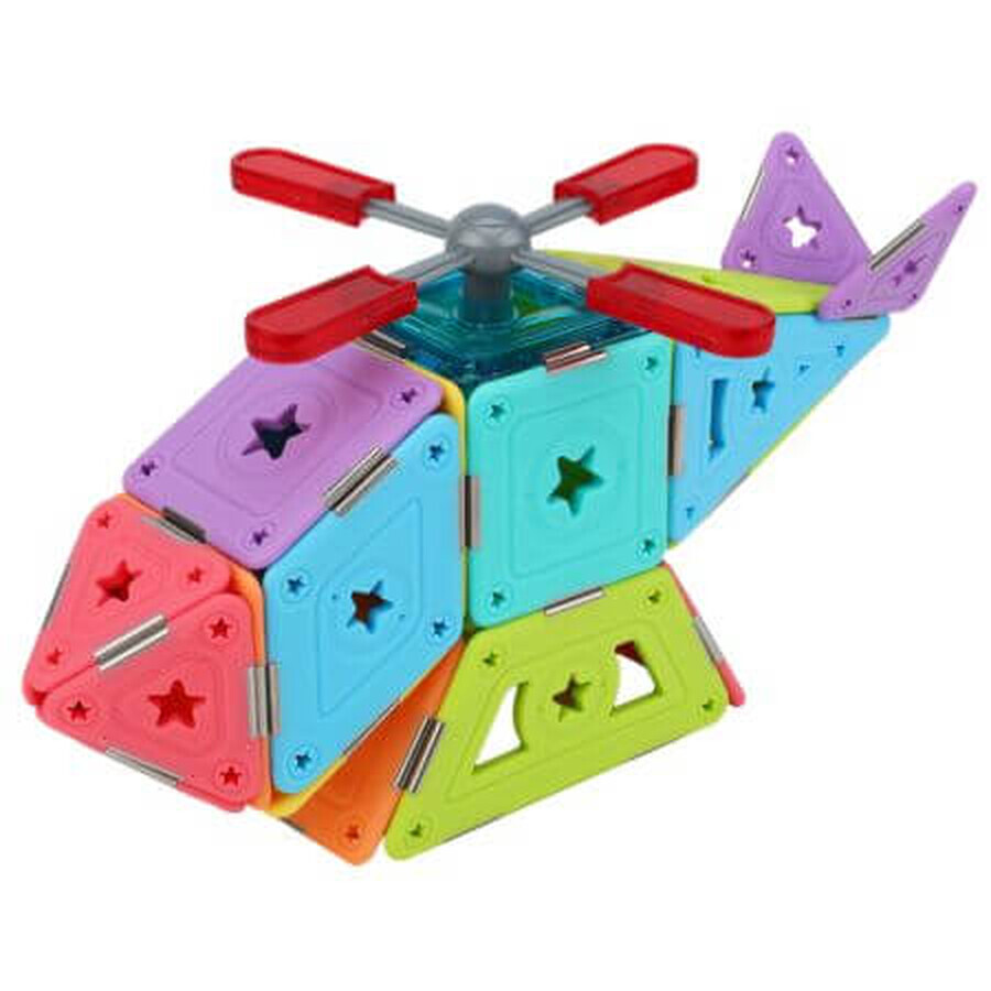 Juego magnético de construcción 3D, 74 piezas, Perfect Pilot, +3 años, MagSpace