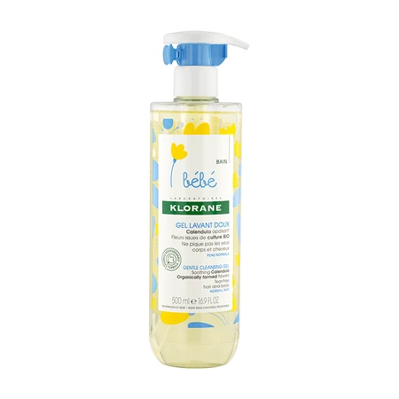Klorane Baby Gel moussant doux pour le corps et les cheveux, 500 ml + 500 ml