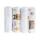 Set of 4 nappies, 75x90 cm, various patterns, Tuxi Brands