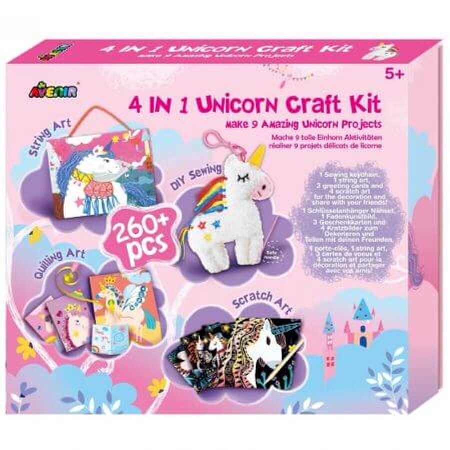 Unicorns 4 in 1 Creative Set, 5+ years, Avenir
