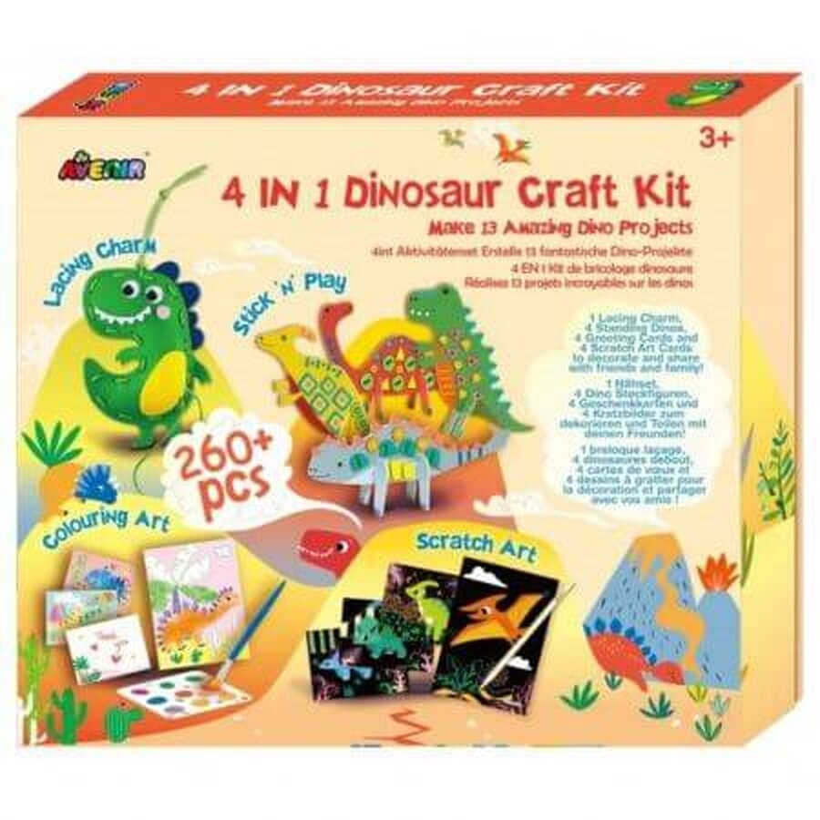 Creative set 4in1 Dinosaurs, +3 years, Avenir