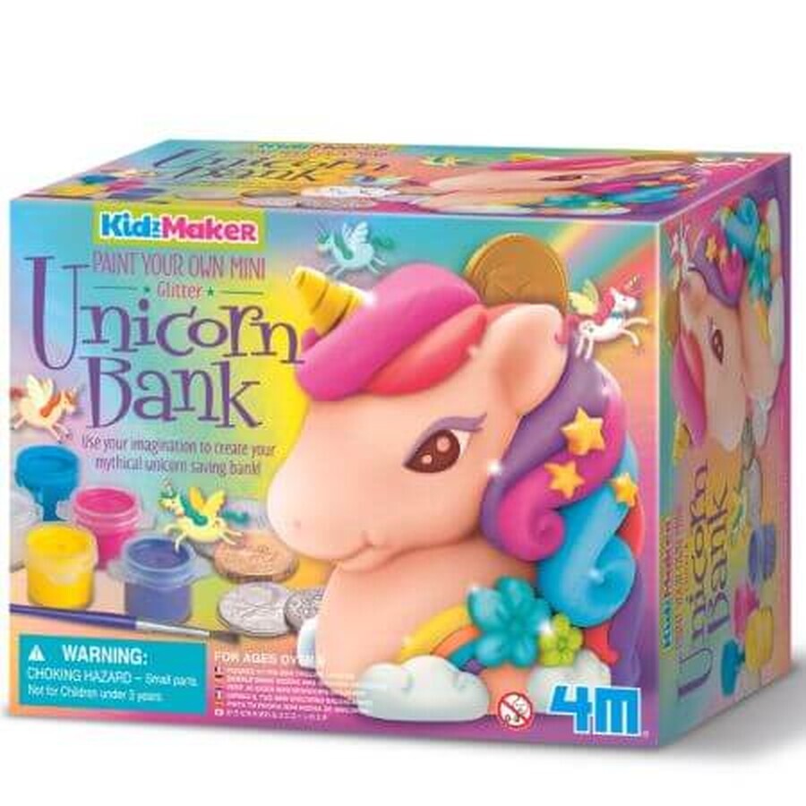 Creative Set Paint your own Unicorn Piggy Bank with glitter, 4M