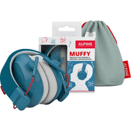 Foldable ear muffs for children, 5-16 years, Blue, Alpine