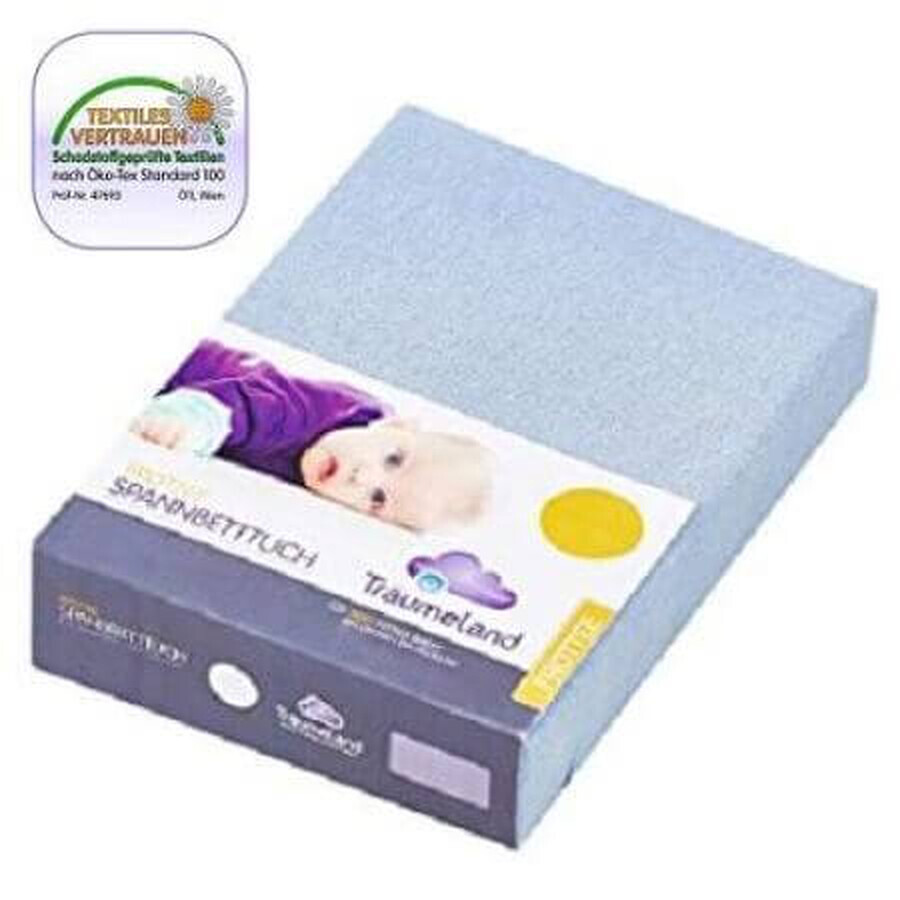 Sheets, blue, for swaddle mattress, 53x70cm, +0 months, Traumeland