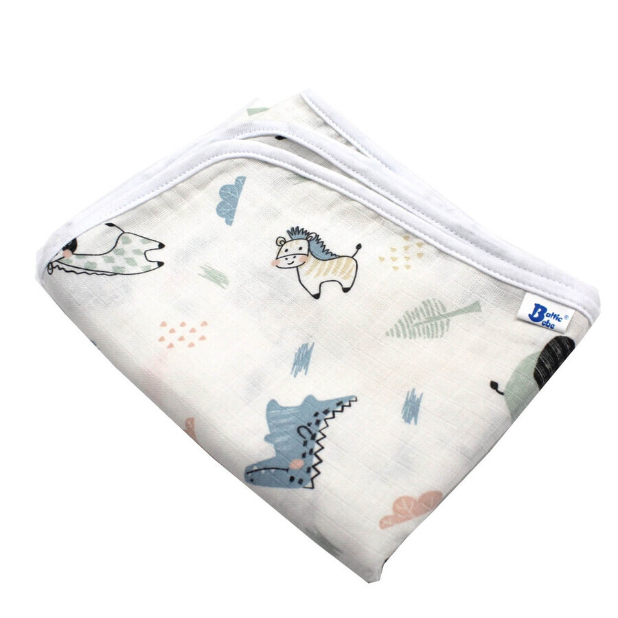 Couverture simple en mousseline, 100x120 cm, +0 mois, modèle Lion, Baltic Baby