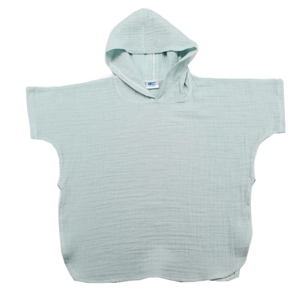 Muslin poncho with hood, 3 - 4 years, Mint, Baltic Bebe