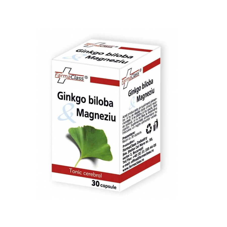 Buy Ginkgo Biloba & Magnesium, 30 capsules, FarmaClass Ginkgo Biloba & Magnesium, 30 capsules, FarmaClass