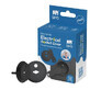 Set of 12 protective covers for sockets with two keys, black, Sipo