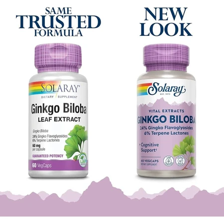 Ginkgo Biloba 60mg Solaray, 60 Kapseln, Secom