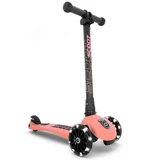 Highwaykick 3 verstelbare en opvouwbare kinderstep met verlichte wielen, 3 - 6 jaar, Peach, Scoot &amp; Ride