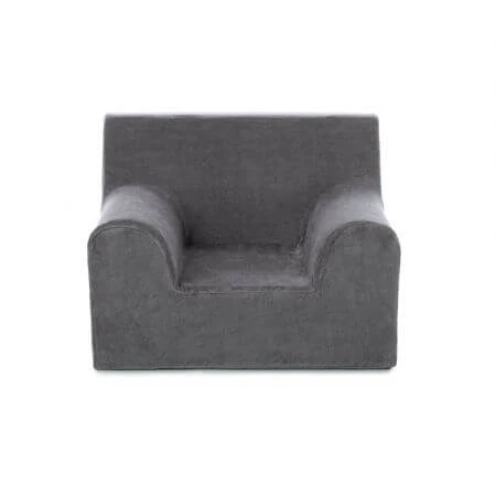 Children's velvet armchair, Grey, Twindeco