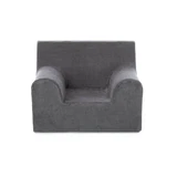 Fluwelen fauteuil voor kinderen, Grijs, Twindeco
