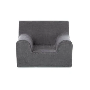 Sillón de terciopelo para niños, Gris, Twindeco