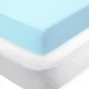 Waterdichte hoes en laken met elastiek, 120x60x20 cm, Wit met Blauw, Tuxi Merken