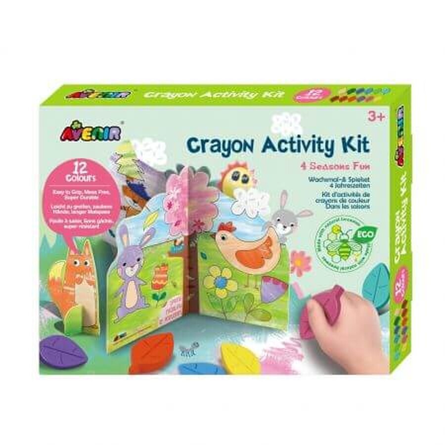 Fun in 4 Seasons Coloured Pencils Activity Kit, +3 years, 12 coloured pencils, Avenir