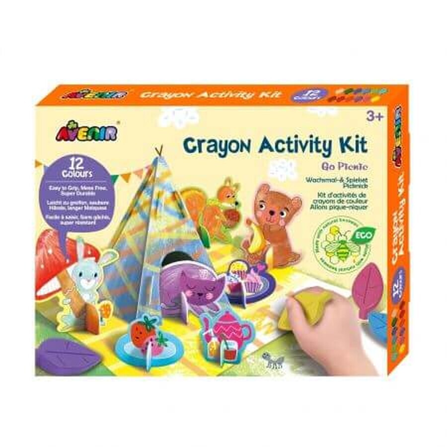 Activity Kit with Coloured Pencils at Picnic, +3 years, 12 coloured pencils, Avenir