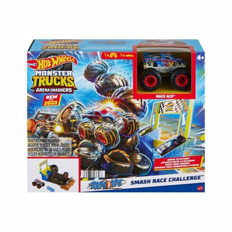 Monster Trucks Entry Challenge Arena Smashers Tire Press Challenge, + 4 Jahre, Hot Wheels