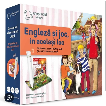 Pencil and interactive book pack, English and game in one place, Raspundel Istetel