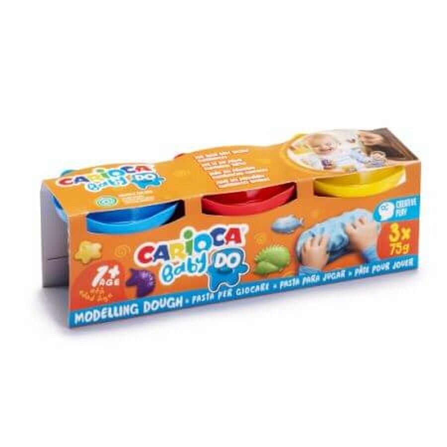 Lightweight play dough Baby, +1 year, 3 x 75 gr, Carioca