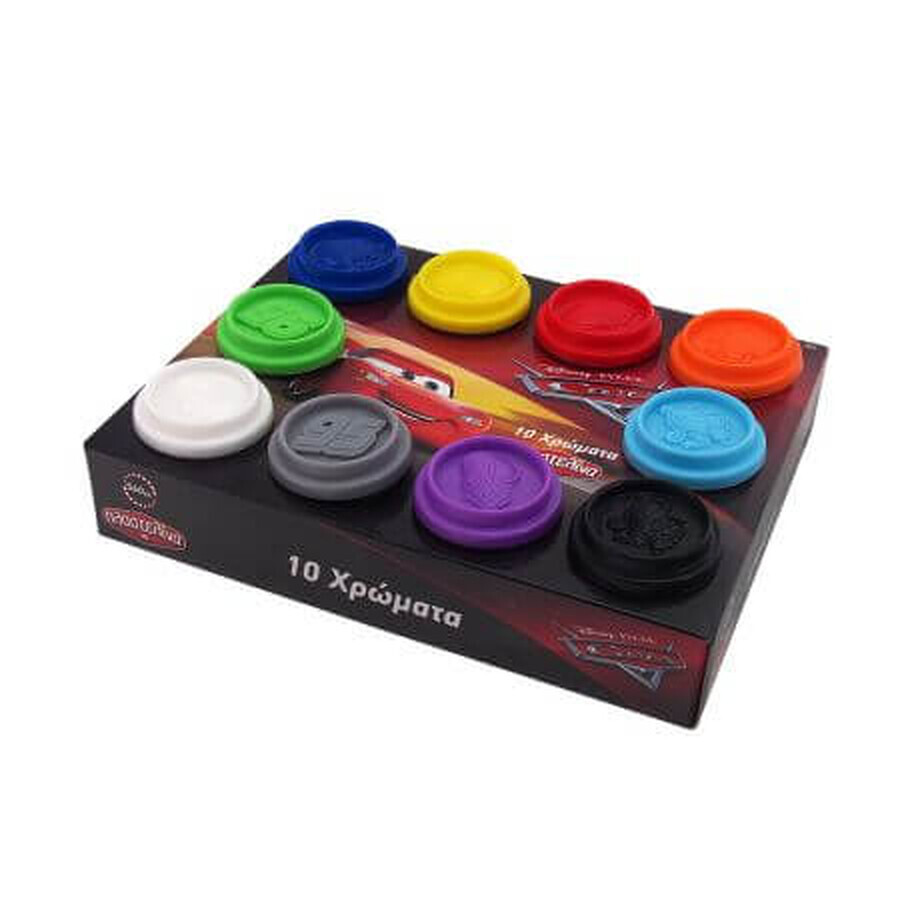 Set van 10 Disney Pixar Cars plasticine potjes