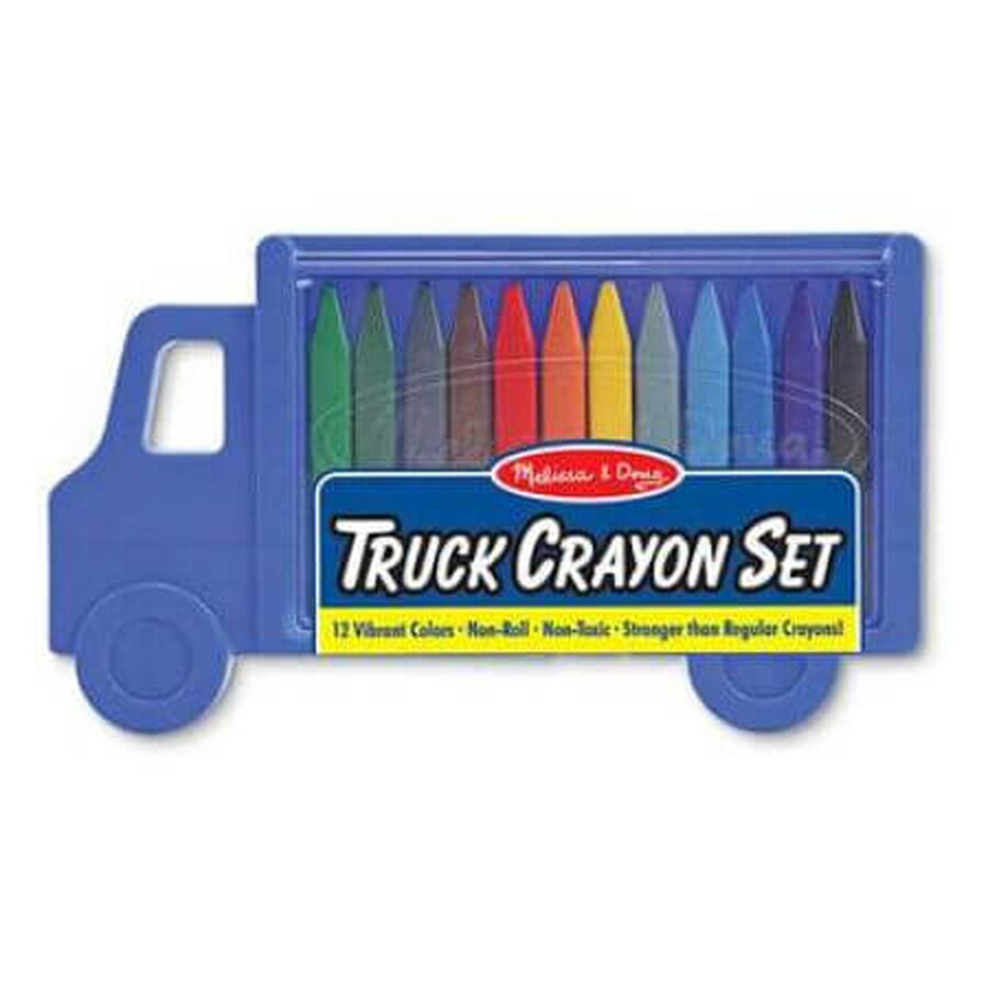 Cumpără Set 12 creioane colorate triunghiulare Truck, Melissa&Doug Set 12 creioane colorate triunghiulare Truck, Melissa&Doug