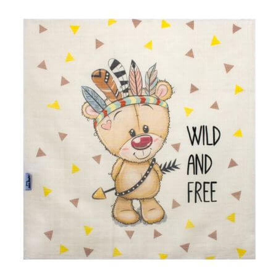 Set of 2 pieces cotton muslin Bear, 70x55 cm, Sevi Baby