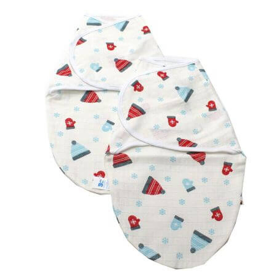 Set aus 2 Stück beflocktem Musselin-Windelsystem, 3-6 Monate, Baltic Bebe
