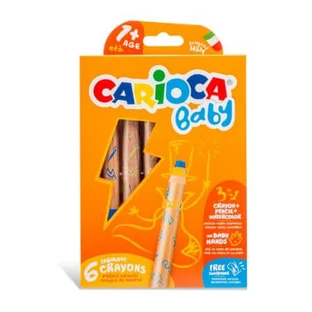 Set of 6 coloured pencils 3 in 1 Baby, +1 year, Carioca