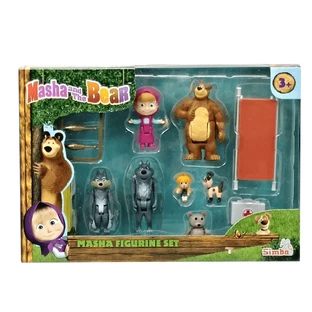 Set de 7 figuritas Masha, + 3 años, Masha y el Oso