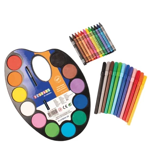 Set aquarelverf, kleurpotloden en kleurpotloden, Playbox