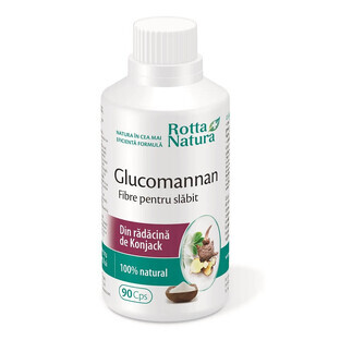 Glucomannan fiber for weight loss, 90 Capsules, Rotta Natura