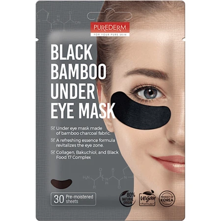 Mascarilla revitalizante para el contorno de ojos de carbón de bambú, 30 unidades, Purederm