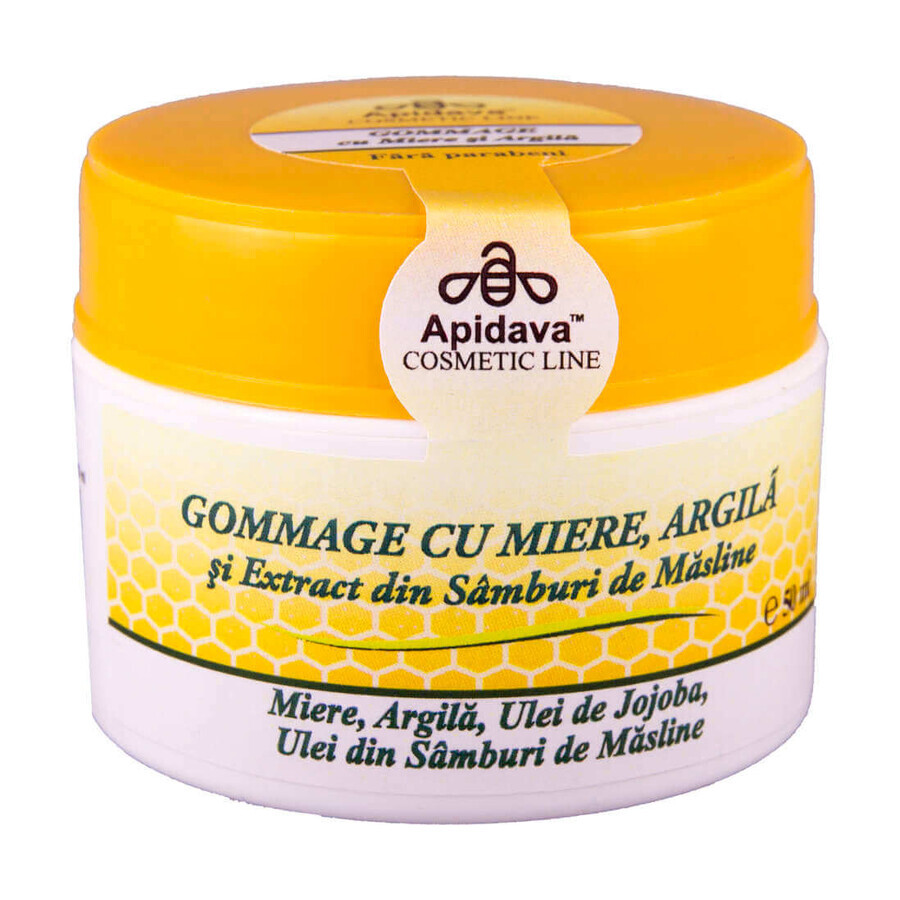 Buy Scrub with honey, clay and olive pomace extract, 50 ml, Apidava Scrub with honey, clay and olive pomace extract, 50 ml, Apidava