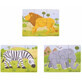 Set of 3 wooden jigsaw puzzles Jungla Vesela, 1 pc, Big Jigs