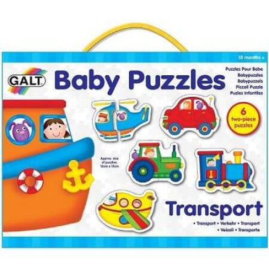 Set of 6 puzzles with 2 pieces Transport, Galt