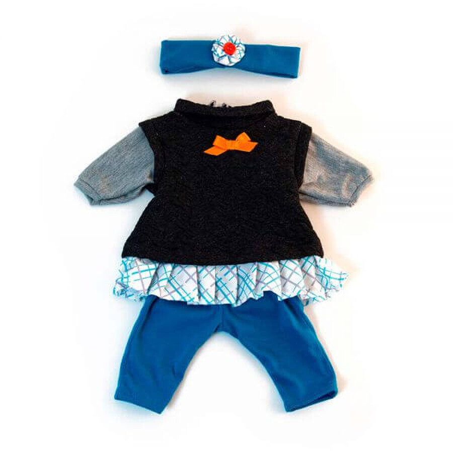 Temperate weather clothing set for girl doll 38 cm, Blue, Miniland