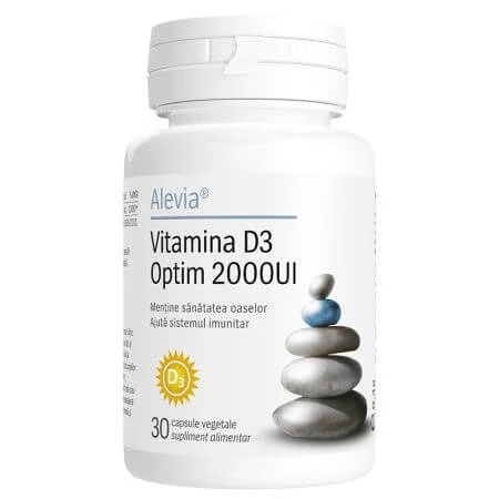 Vitamine D3 Optim, 2000 IE, 30 plantaardige capsules, Alevia
