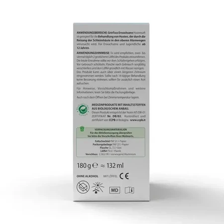 GrinTuss cough syrup for adults, 180 ml, Aboca
